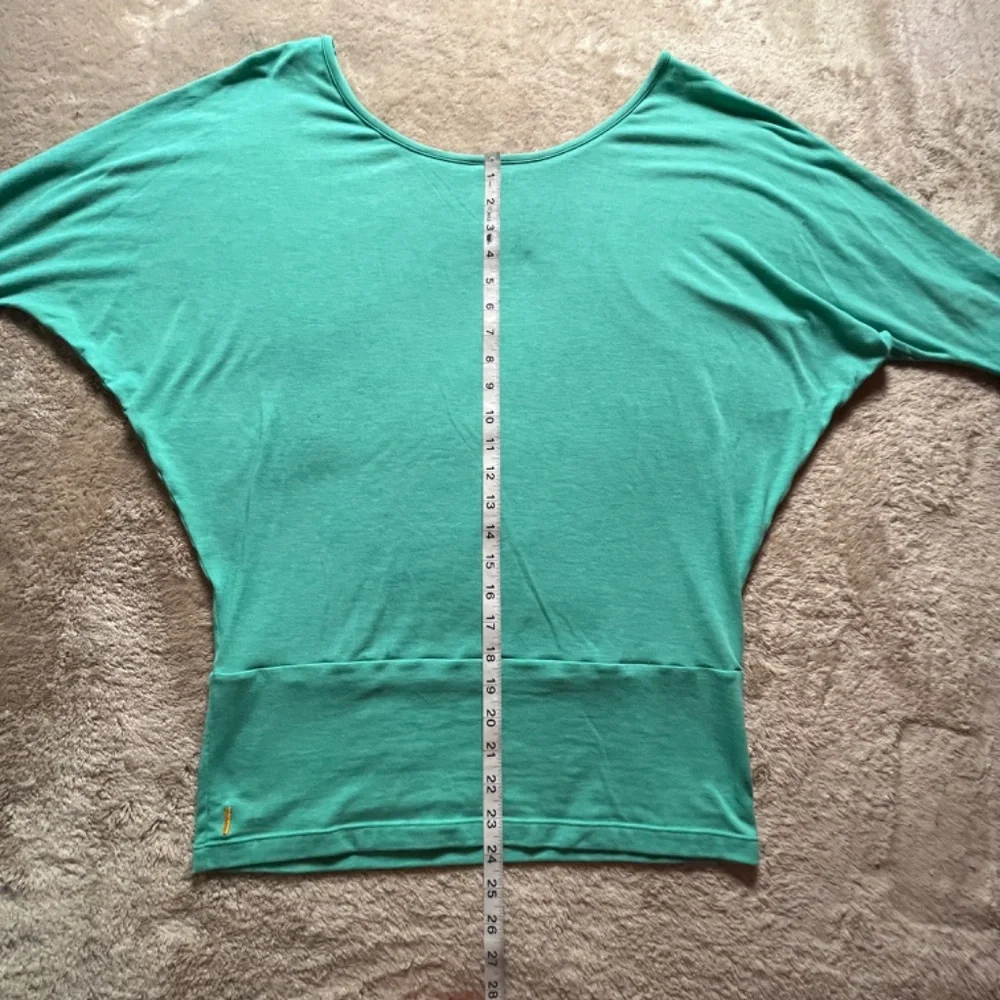 Women's Turquoise Batwing Workout Yoga Top Blouse L/S Loose Fit Athletic - Picture 9 of 12